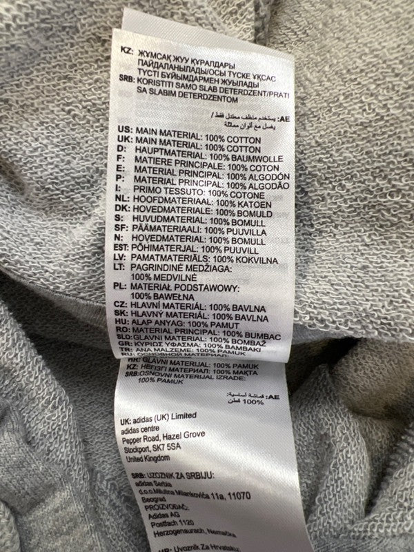 adidas Women's Gray Tiger Print Long Sleeve Pullover Terry Hoodie  Sweatshirt- S image 4
