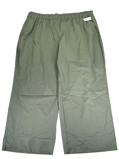 Lane Bryant Women's Green Mid Rise Wide Leg Pull On Pants - 28