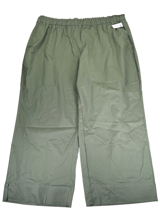 Lane Bryant Women's Green Mid Rise Wide Leg Pull On Pants - 28