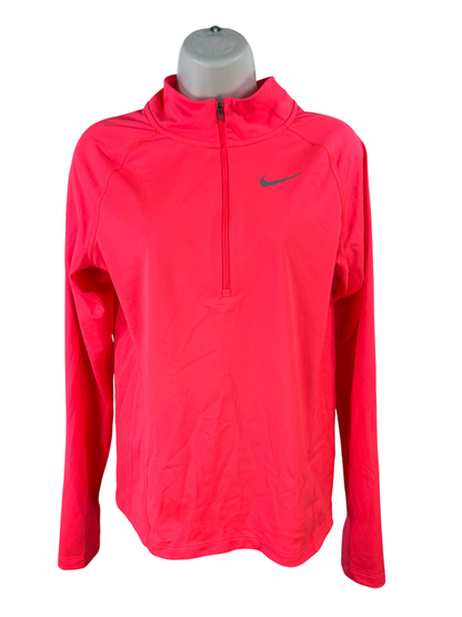 Nike Running Women's Bright Pink Tempo Running 1/2 Zip Athletic Shirt - S