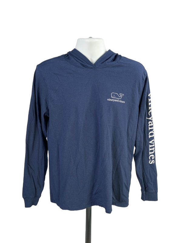 Vineyard Vines Men's Blue Graphic Long Sleeve Hooded Shirt - M