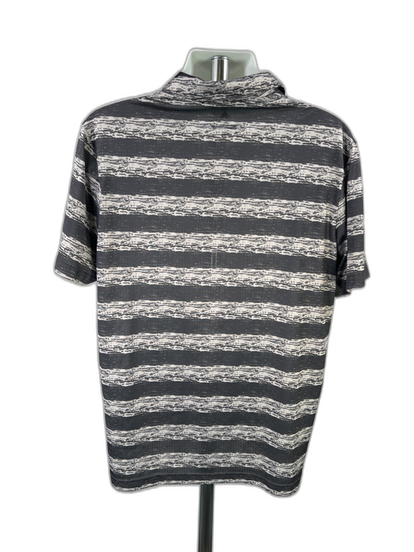 adidas Men's Gray Striped Short Sleeve Athletic Golf Polo - XL image 2