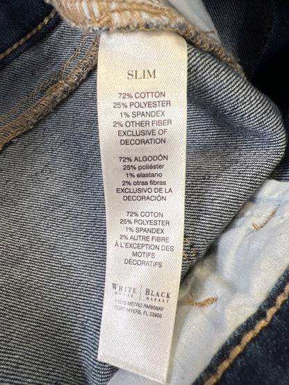 White House Black Market Womens Medium Wash Button Ankle Slim Cropped Jeans - 14 image 4