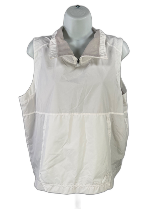 Under Armour Women's White Loose Fit Windbreaker Pullover Vest - M