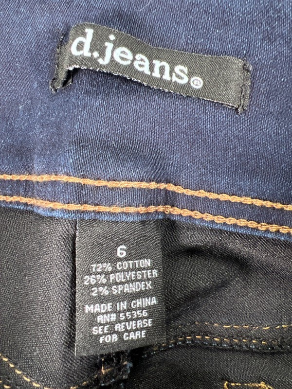 D Jeans Women's Dark Wash Skinny Stretch Button Fly High Rise Jeans - 6 image 3