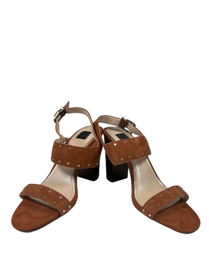 White House Black Market Women's Brown Eden Open-Toe Slingback Sandal Heels - 7 image 6