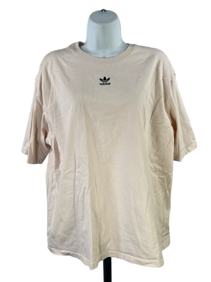 adidas Originals Women's Beige Essentials Boyfriend T-Shirt - M