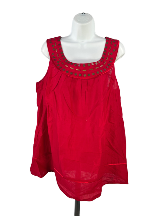 Lane Bryant Women's Red Scoop Neck Sleeveless Blouse - 18/20W Plus