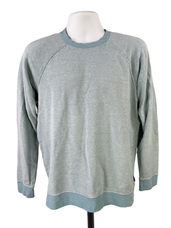 Patagonia Men's Blue Striped Trail Harbor Crewneck Sweatshirt - M