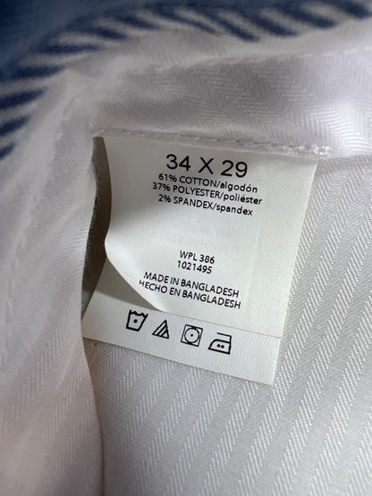 Haggar Men's Tan Straight Fit Premium Stretch No-Iron Khaki Pants - 34x29 image 4