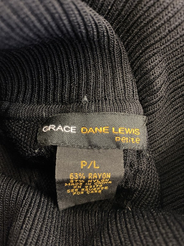 Grace Dane Lewis Women’s Black Cable Knit Sleeveless Sweater - Petite L image 3