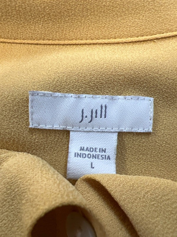 J.Jill Women's Yellow/Gold Long Sleeve Button Up Blouse - L image 3