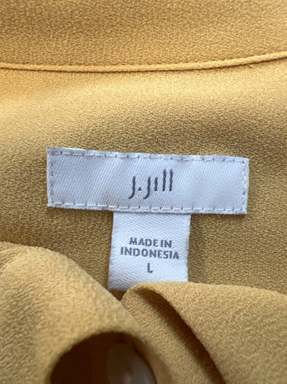 J.Jill Women's Yellow/Gold Long Sleeve Button Up Blouse - L image 3