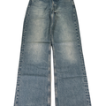 Zara Women's Medium Wash Wide Leg Full Length Mid Rise Denim Jeans - 4