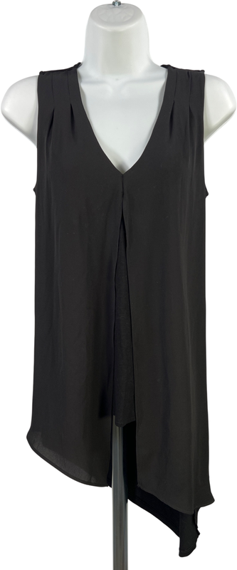 White House Black Market Women’s Black Asymmetrical Sleeveless Blouse - XS