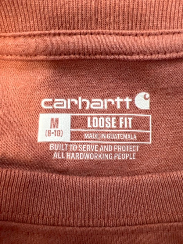 Carhartt Women's Orange/Pink Short Sleeve Pocket Front Loose Fit T-Shirt - M image 3