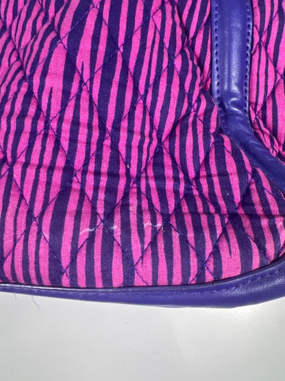 Vera Bradley Women's Purple Impressionista Stripe Trimmed Trapeze Satchel Purse image 8