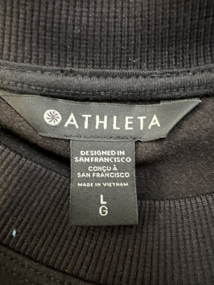 Athleta Women's Black Long Sleeve Crewneck Triumph Hybrid Sweatshirt - L image 3