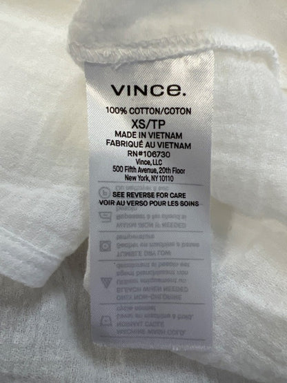 Vince Women's White Cap Sleeve V-Neck Blouse - XS image 4
