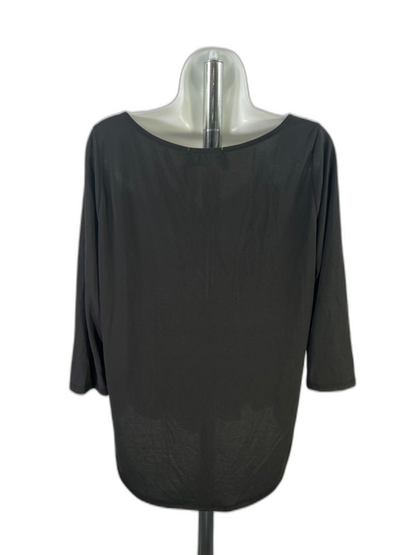 Green Envelope Women's Black 3/4 Sleeve 1/2 Zip Shirt - L image 2