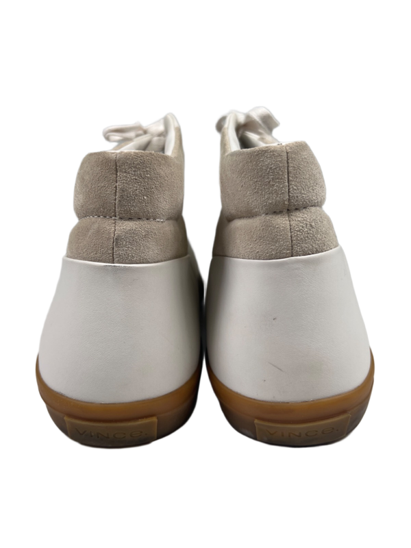 Vince Men's White/Ivory Fynn Glove Suede Accent Mid Top Sneakers - 13 image 4