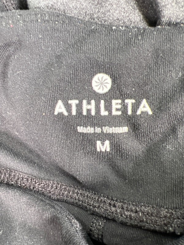 Athleta Women's Black/Gray Plie Tight Mid Rise Leggings - M image 3