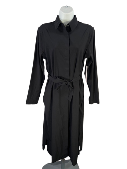 Athleta Women's Black Urbanite Button Up Tie Waist Midi Dress - XS
