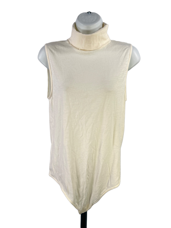 Wolford Women's Ivory/Cream Sleeveless Turtlneck Bodysuit - L