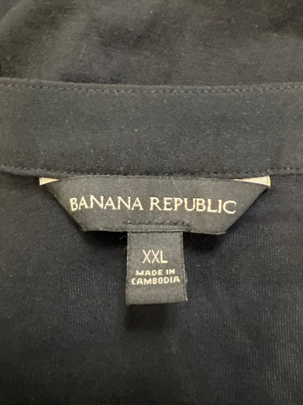 Banana Republic Women's Black V Neck Front Pleat Sleeveless Blouse - XXL image 3