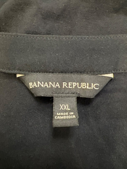 Banana Republic Women's Black V Neck Front Pleat Sleeveless Blouse - XXL image 3