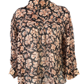Banana Republic Women's Orange/Black Metallic Sheer Reversed Blouse - S