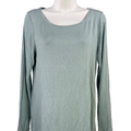 White House Black Market Women's Blue Long Sleeve Wide Scoop Neck Shirt - S