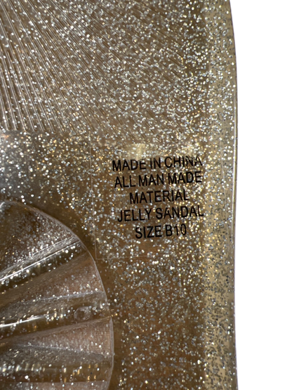 Kate Spade Women's Gray Glitter Jelly Cork Bottom T-Strap Sandals - 10 image 8