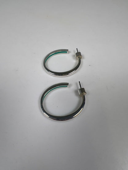 Jenny Bird Women's Silver Tone/Blue Hoop Earrings image 6