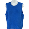 J.Crew Women's Blue Crochet Sleeveless Sweater Tank Top - L