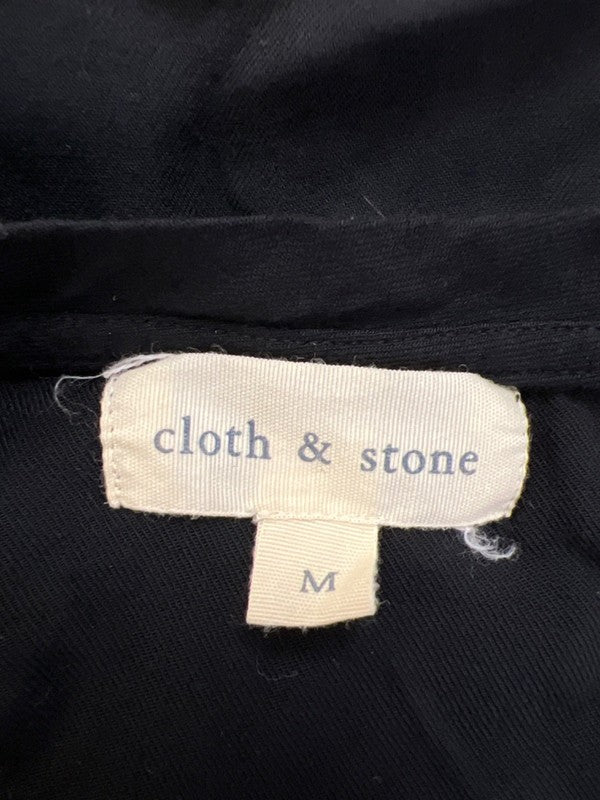 Cloth and Stone Women's Black Short Sleeve V-Neck Hi-Low Tunic T-Shirt - M image 3