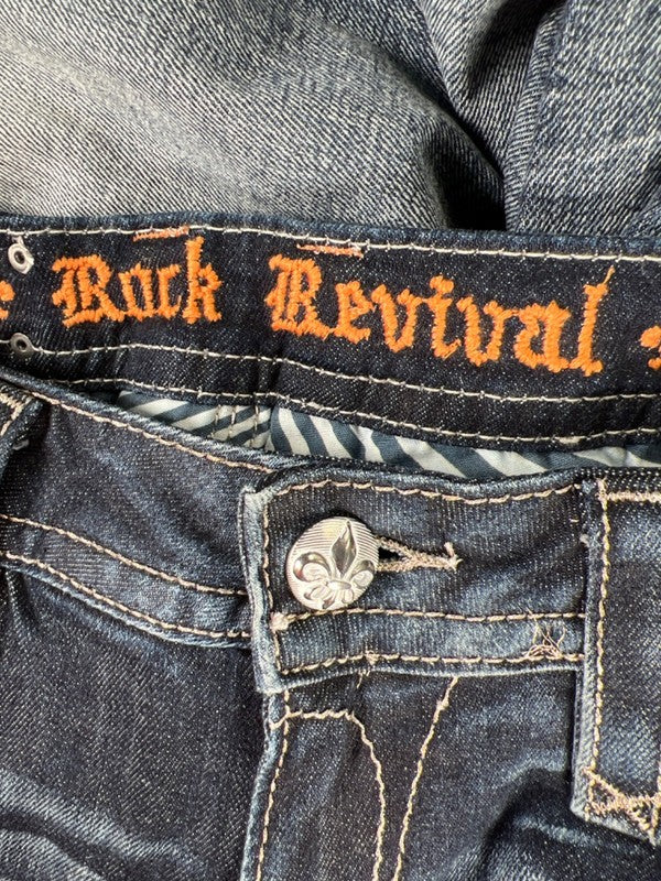 Rock Revival Women's Dark Wash Embellished Sora Boot Denim Jeans - 29 image 3