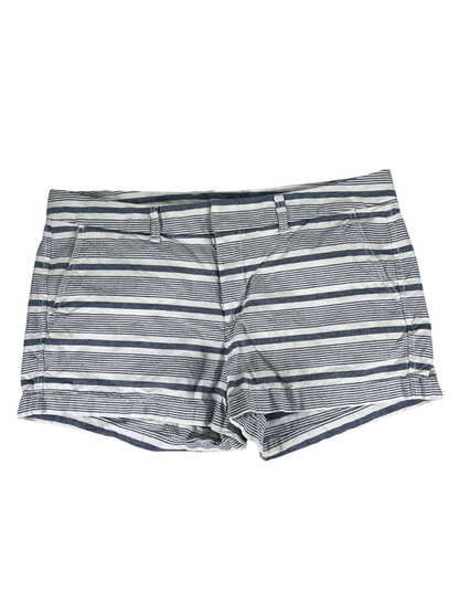 Gap Women's White/Blue Striped Girlfriend 3 in Khakis Shorts - 16/33