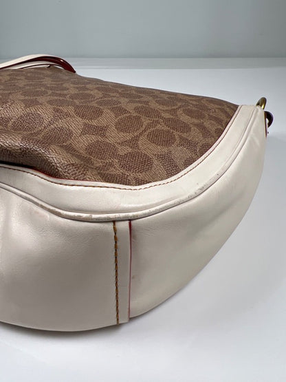 Coach Women's Brown/Ivory Coated Canvas Sutton Hobo Shoulder Bag Purse image 8
