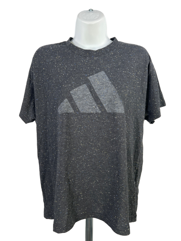 Adidas Women's Black Melange Future Icons Winners 3.0 Short Sleeve Shirt - L
