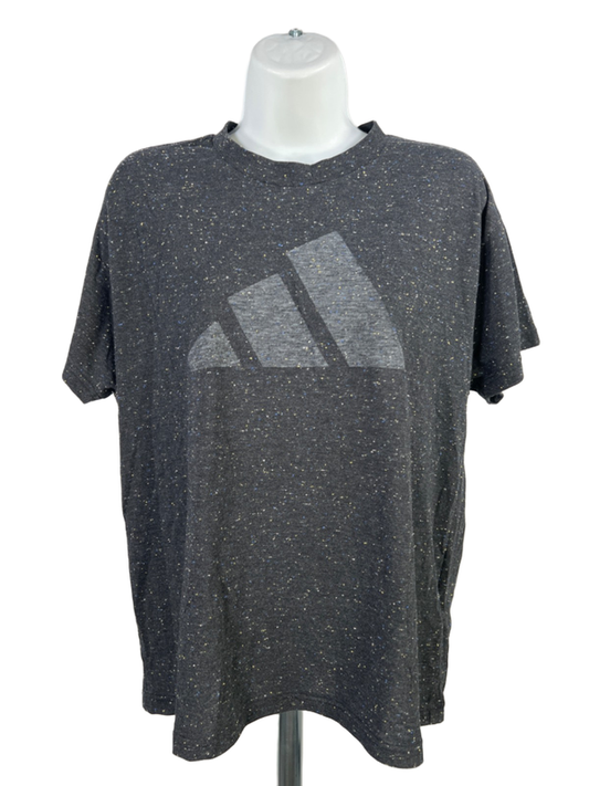 Adidas Women's Black Melange Future Icons Winners 3.0 Short Sleeve Shirt - L