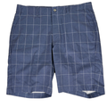 Pebble Beach Men's Blue Plaid Dry-Luxe Performance Golf Shorts - 36