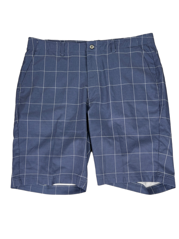 Pebble Beach Men's Blue Plaid Dry-Luxe Performance Golf Shorts - 36