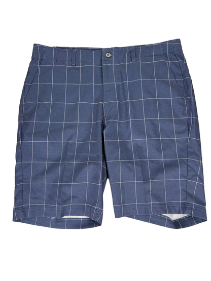 Pebble Beach Men's Blue Plaid Dry-Luxe Performance Golf Shorts - 36