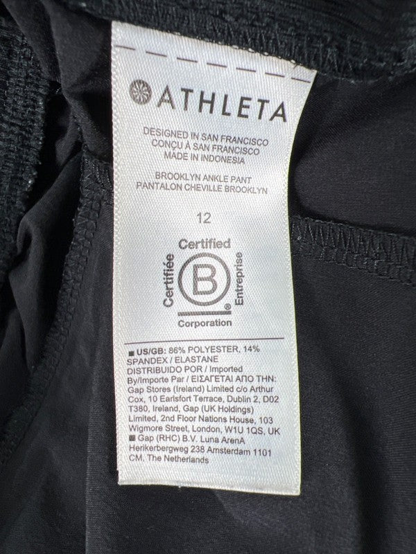 Athleta Women's Black Brooklyn Mid Rise Pull On Tapered Ankle Pants - 12 image 4