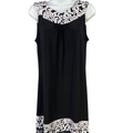 White House Black Market Women's Black/White Sleeveless Mini Dress - M