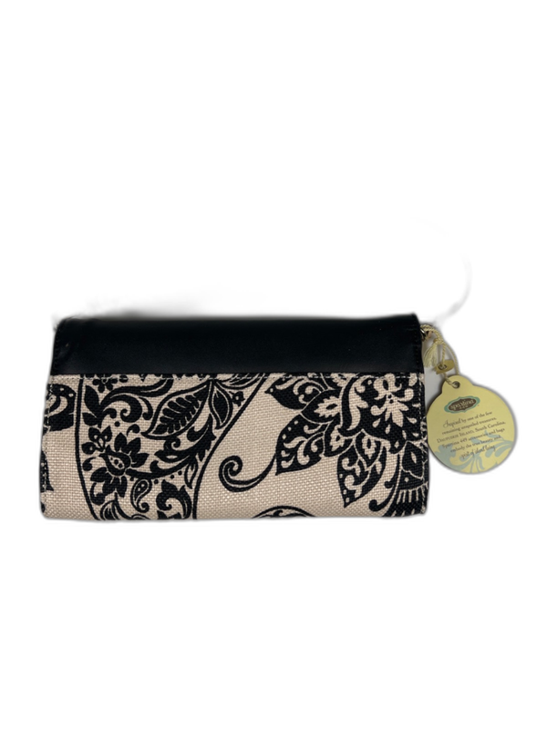 Spartina 449 Black/Beige Daufuskie Island Multi-Pocket Wristlet Clutch image 5