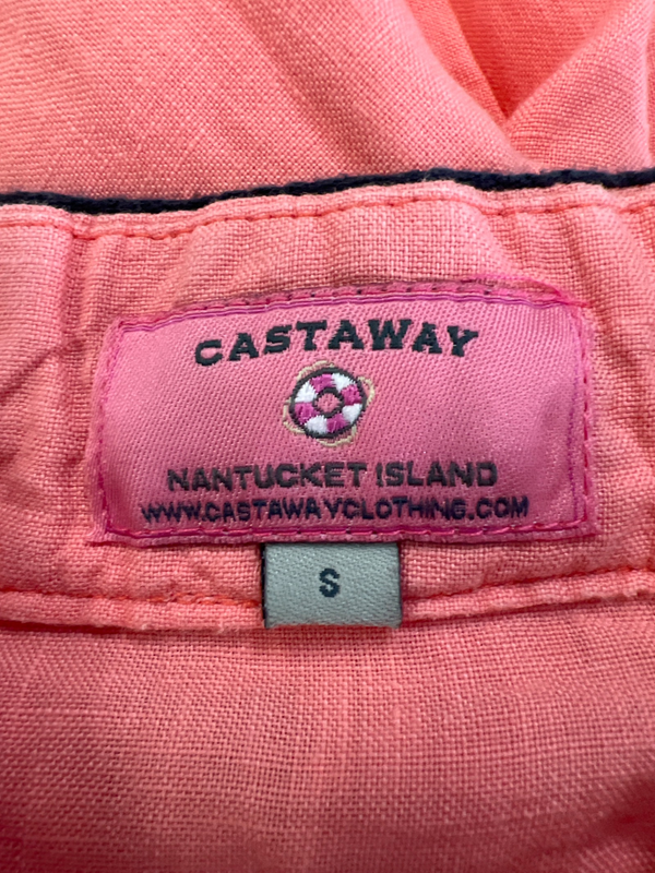 Castaway Women's Pink Linen Long Sleeve Tunic V-Neck Shirt - S image 3
