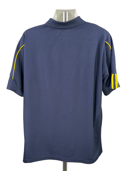 Adidas Men's Blue/Yellow University Of Michigan Short Sleeve Polo Shirt - XL image 2