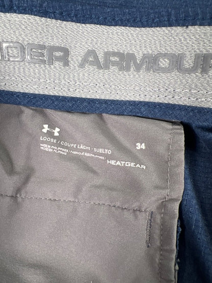 Under Armour Men's Blue Match Play Vented Loose Fit Athletic Shorts - 34 image 3